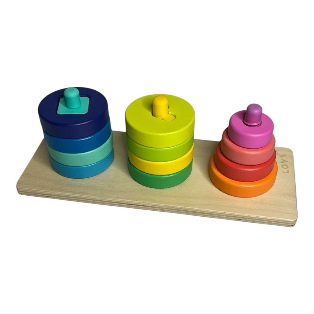 Lovevery Wood Sorting Stacking Shapes Colors Toy INVESTIGATOR Play Montessori